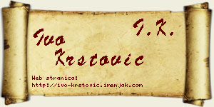 Ivo Krstović vizit kartica